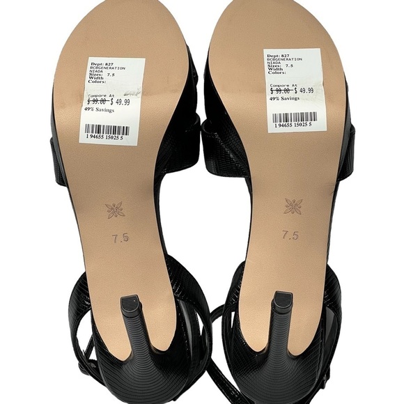 NWT BCBGeneration Black Niada Ankle Straps Platform 4" Heels Pumps Size 7.5 - Picture 12 of 16